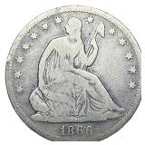 1866 Seated Liberty Half Dollar