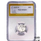 1920-D Mercury Silver Dime PGA MS64+