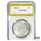 1885-O Morgan Silver Dollar PGA MS65