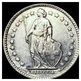 1958B Switzerland Silver 1/2 Franc KM-23