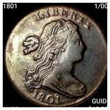 1801 1/000 Draped Bust Large Cent CLOSELY UNC