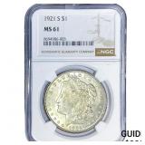 1921-S Morgan Silver Dollar NGC MS61