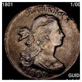 1801 1/000 Draped Bust Large Cent CLOSELY UNC