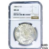 1884-O Morgan Silver Dollar NGC MS63
