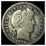 1902 Barber Dime LIGHTLY CIRCULATED