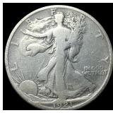 1921-S Silver Walking Liberty Half Dollar  LIGHTL