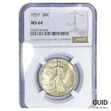 1937 Walking Liberty Half Dollar NGC MS64