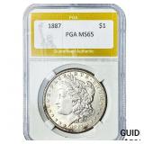 1887 Morgan Silver Dollar PGA MS65
