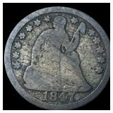 1847 Seated Liberty Half Dime NEARLY UNCIRCULATED