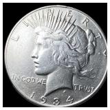 1934-S Silver Peace Dollar NEARLY  UNCIRCULATED