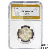 1917 Standing Liberty Quarter PGA MS66 FH Type 1