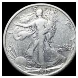 1917 Walking Liberty Half Dollar NEARLY  UNCIRCUL