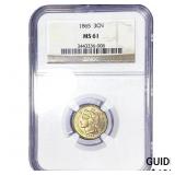 1865 Nickel Three Cent NGC MS61