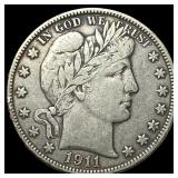 1911-S Silver Barber Half Dollar NEARLY  UNCIRCUL