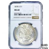 1878-S Morgan Silver Dollar NGC MS60