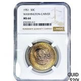 1951 Washington Carver Half Dollar NGC MS64