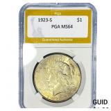 1923-S Silver Peace Dollar PGA MS64