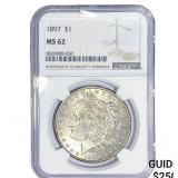 1897 Morgan Silver Dollar NGC MS62