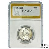 1949-D Washington Silver Quarter PGA MS67