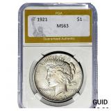 1921 Silver Peace Dollar PGA MS63
