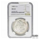 1888-S Morgan Silver Dollar NGC MS63