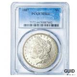 1887 Morgan Silver Dollar PCGS MS64