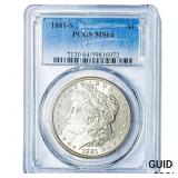 1881-S Morgan Silver Dollar PCGS MS64