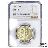 1941 Walking Liberty Half Dollar NGC MS64