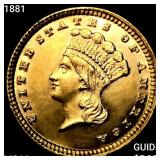 1881 Rare Gold Dollar CHOICE BU