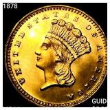 1878 Rare Gold Dollar CHOICE BU+