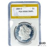 1884-O Morgan Silver Dollar PGA MS66 DMPL