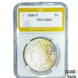 1890-O Morgan Silver Dollar PGA MS63