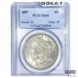 1887 Morgan Silver Dollar PCGS MS64