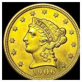 1906 Liberty Head Gold Quarter Eagle $2.50 UNCIRCU
