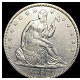 1858 Seated Liberty Half Dollar CLOSELY UNCIRCULAT