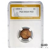 1909-S Wheat Cent PGA MS64 Red