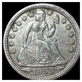 1853 Arrows Seated Liberty Dime CLOSELY  UNCIRCUL
