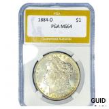 1884-O Morgan Silver Dollar PGA MS64