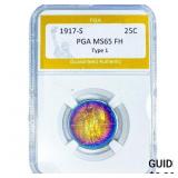 1917-S Standing Liberty Quarter PGA MS65 FH Type 1