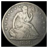 1858 Seated Liberty Half Dollar LIGHTLY  CIRCULAT