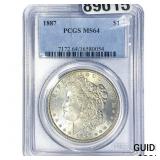 1887 Morgan Silver Dollar PCGS MS64