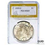 1935-S Silver Peace Dollar PGA MS64