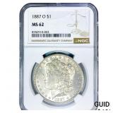 1887-O Morgan Silver Dollar NGC MS62