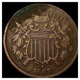 1867 Bronze Two-Cent Piece NEARLY UNCIRCULATED