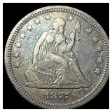 1877 Seated Liberty Quarter ABOUT  UNCIRCULATED