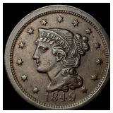 1849 Braided Hair Large Cent CLOSELY  UNCIRCULATE