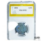 1806 Draped Bust Half Cent PGA XF45