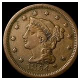1854 Braided Hair Large Cent NEARLY UNCIRCULATED
