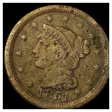 1851 Braided Hair Large Cent HIGH GRADE