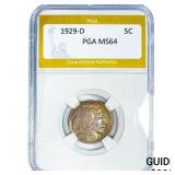 1929-D Buffalo Nickel PGA MS64